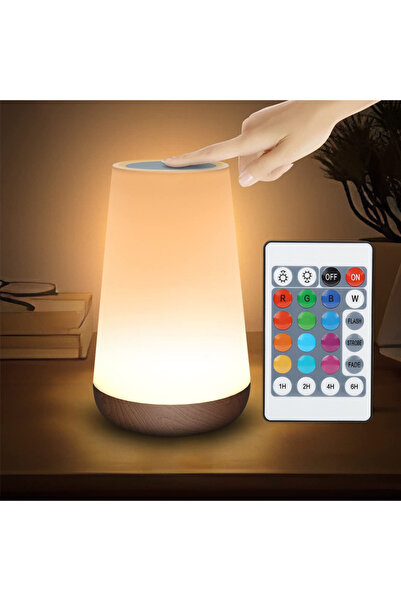 LİNALP RGB Dokunmatik Gece Lambası Uzaktan Kumandalı 13 Renk LED Masa Lambası...