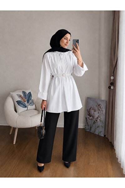 unika boutique Πουκάμισο με λεπτομέρεια ζώνης