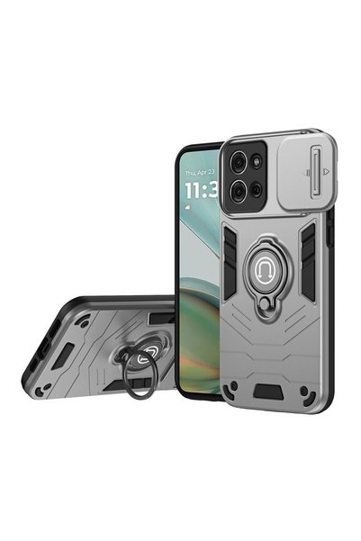 sscase Sliding Camshield Σκληρή Θήκη με Δαχτυλίδι Grey (Motorola Moto G75 5G)