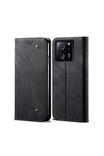 sscase Denim Texture Θήκη Βιβλίο Black (Xiaomi 13T / 13T Pro)