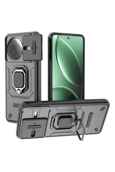 sscase Sliding Camshield Σκληρή Θήκη με Δαχτυλίδι Black (Xiaomi Poco F7 Pro 5G)