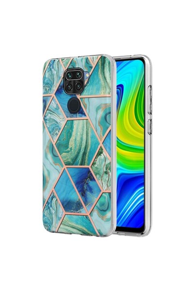 sscase Splicing Marble Σκληρή Θήκη Σιλικόνης Green (Xiaomi Redmi Note 9)