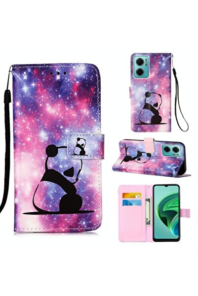 sscase Coloured Drawing Θήκη Πορτοφόλι Panda Baby (Xiaomi Redmi 10 5G)