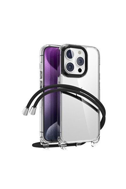 sscase Crystal Clear Θήκη Σιλικόνης με Λουράκι Transparent/Black (Apple iPhon...