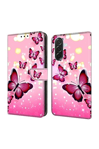 sscase Colored Drawing Θήκη Πορτοφόλι Pink Butterfly (Samsung Galaxy A57 5G)