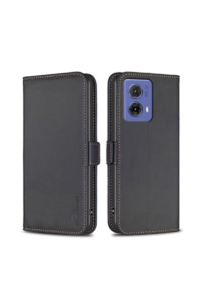 sscase BINFEN COLOR Simple Θήκη Πορτοφόλι Black (Motorola Moto G85 5G)
