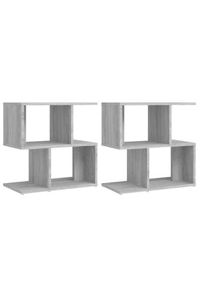 vidaxl Noptiere, 2 buc., gri sonoma, 50x30x51,5 cm, lemn prelucrat