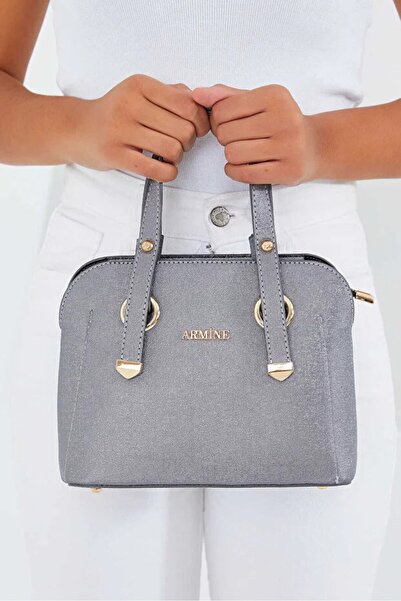 Armine Stylish Modern Women's Shoulder Bag Silver Color Practical Handbag for...