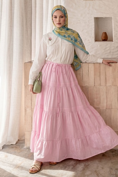 InStyle Pink Skirt with Drawstring Laces