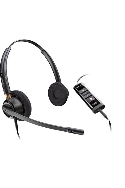 Poly EncorePro 525 Stereo Call Center Headset, USB-A, Microphone, Black