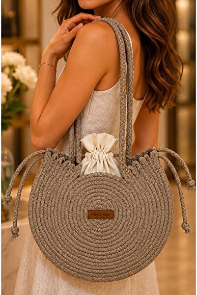 colorfullbag Wicker Model Medium Size Women's Shoulder Bag