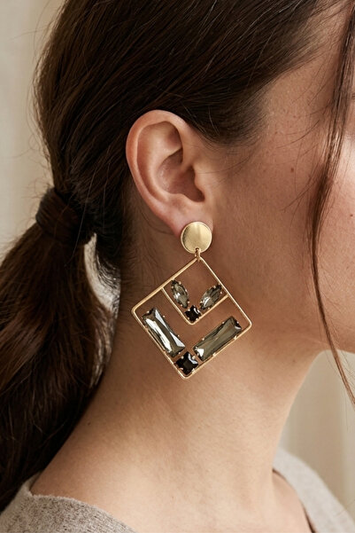 PETEK AKSESUAR Square Stone Dangle Earrings