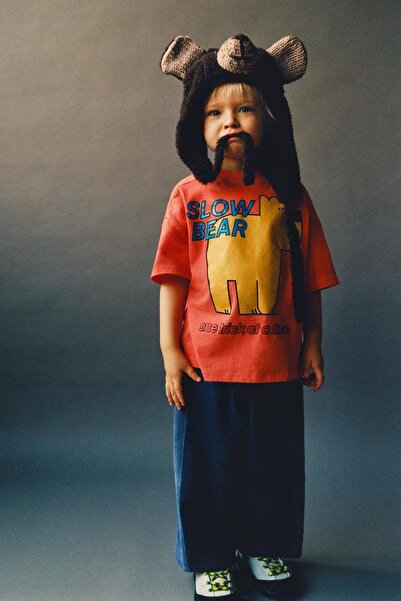 Rubeto Kids 2-7 Years Old Boy's Slow Bear Printed T-Shirt and Pants Set