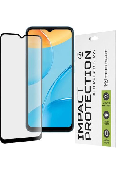 Techsuit 111D Πλήρης Κόλλαση Πλήρους Κάλυψης Σκληρυμένο Γυαλί Μαύρο (Oppo A15...