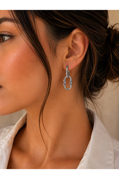 Girift Vintage Yaven Gray Colored Zircon Stone Earrings