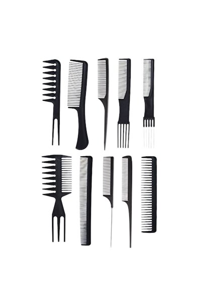 DAMUR Set profesional de piepteni de păr, 10 piese, PP + Oțel Inoxidabil, 18,...