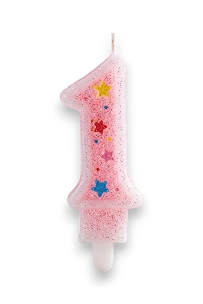 Limmy Pink Candle with Numbers Birthday Cake Candle (7X3) cm - Numbered Candl...
