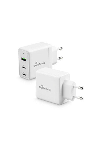 MediaRange Φορτιστής Χωρίς Καλώδιο με Θύρα USB-A και 2 Θύρες USB-C 65W Λευκό ...