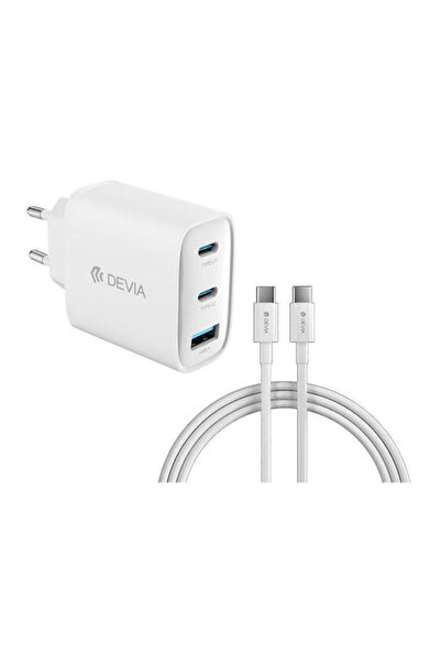 Devia Φορτιστής GaN με θύρα USB-A και 2 θύρες USB-C και καλώδιο USB-C - USB-C...