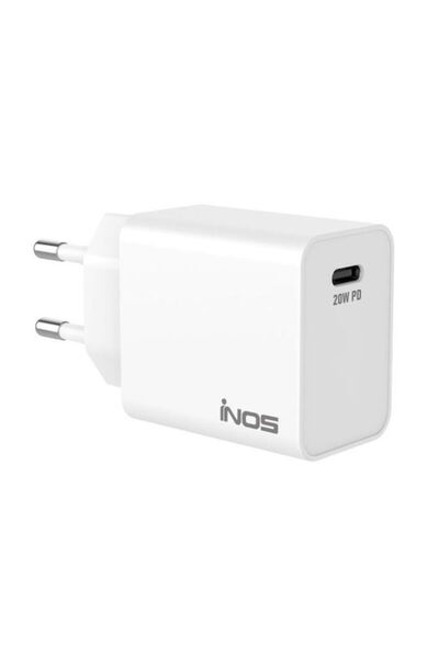 inos Φορτιστής χωρίς καλώδιο με θύρα USB-C, 20W Power Delivery, λευκός