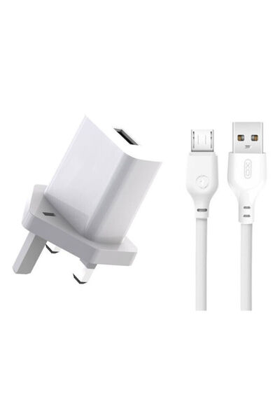 Xo Φορτιστής με θύρα USB-A και καλώδιο micro USB, λευκός (L99 UK)