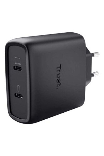 Trust Φορτιστής GaN με 2 θύρες εξόδου USB-C και καλώδιο USB-C σε USB-C, 65W P...
