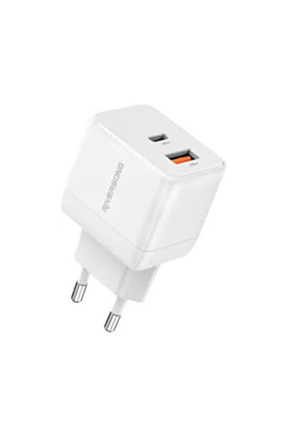 RİVERSONG Φορτιστής Χωρίς Καλώδιο με Θύρα USB-A και Θύρα USB-C 30W Λευκός (Po...