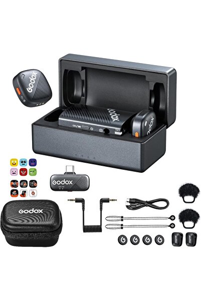 Godox طقم ميكروفون لافالير لاسلكي Cube-C Combo Kit2 لأجهزة iPhone/Android/الك...