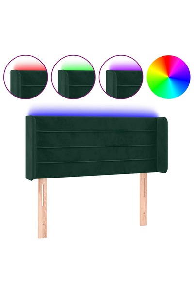 vidaxl LED headboard, dark green, 93x16x78/88 cm, Velvet