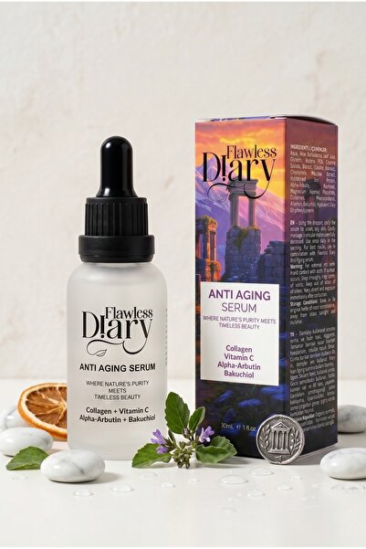 Flawless Diary Yaşlanma Karşıtı Kolajen C Vitamini Yüz Serumu 30ml Alfa Arbut...