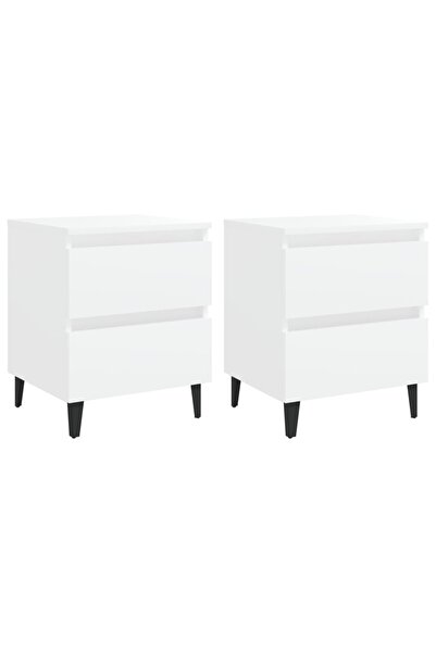 vidaxl Noptiere, 2 buc., alb, 40x35x50 cm, PAL