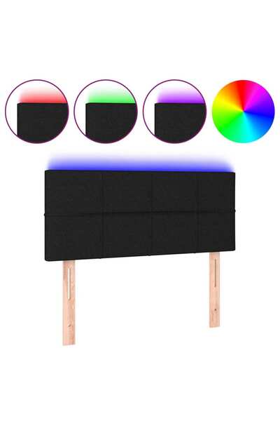 vidaxl LED headboard, black, 80x5x78/88 cm, textile