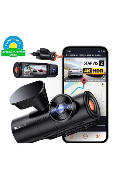 VANTRUE Nexus 4 Pro 3-канален 4K видеорегистратор преден, заден, вътрешен Wi-...