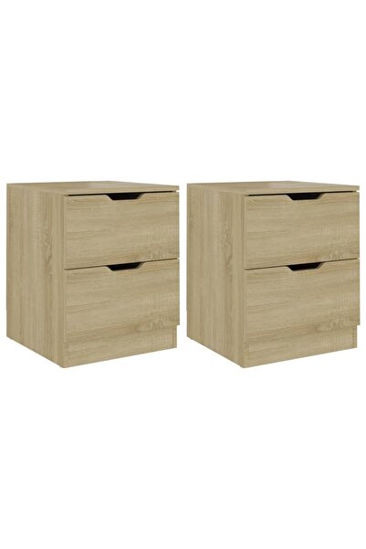 vidaxl Noptiere, 2 buc., stejar fumuriu, 40x40x50 cm, lemn prelucrat