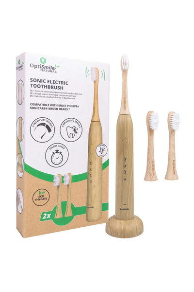 Optismile OptiSmile electric toothbrush, rechargeable, Bamboo, 4 cleaning mod...