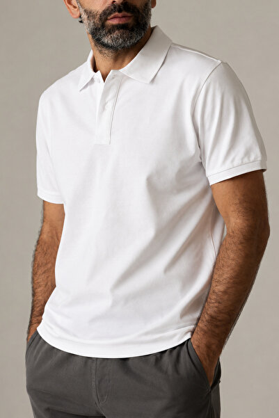 hateko Raymons 95% Cotton 5% Elastane Pique Polo Collar T-Shirt – Regular Fit