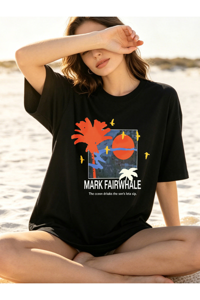 Fleck Womens T Shirts Tropical Palm Tree Sunset Graphic Summer Casual Style