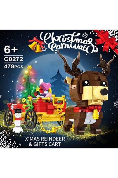 Minibric Set de Constructie Piese Tip Blocuri Construit Trasura Mos Craciun J...