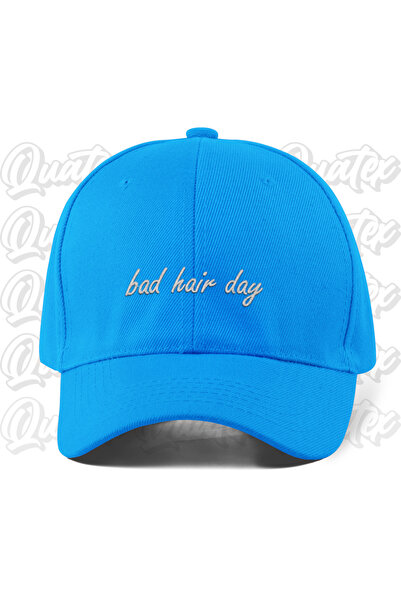 CapHub Bad Hair Day Embroidered Hat - Blue Color 100% Cotton Gabardine Unisex...