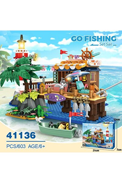 Minibric Set de Constructie Piese Tip Blocuri Construit Go Fishing Port, Juca...