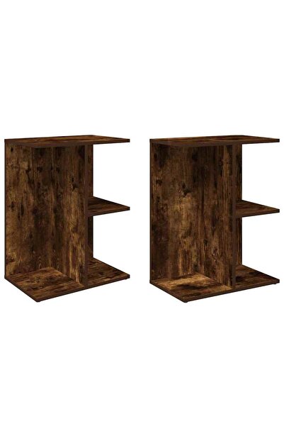 vidaxl Noptiere 2 buc Stejar afumat 46,5x29x61 cm Lemn prelucrat