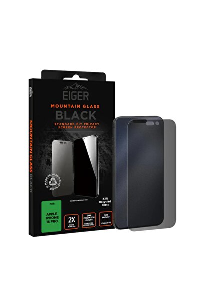 EIGER Folie Sticla Privacy Mountain Glass GRS iPhone 16 Pro Negru