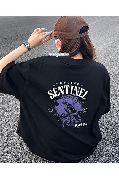 Minga London Tricou oversize cu imprimeu Sentinel pe spate