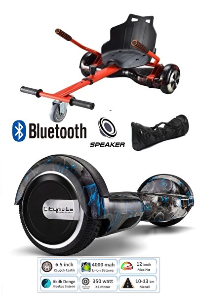 CityMate Elektrikli Kaykay Scooter Hoverboard Akıllı Dengeli + Hover Kart + Ç...