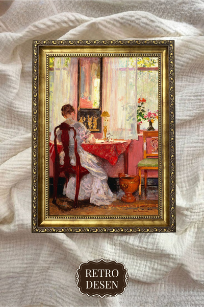 Retro Vintage Çerçeveli Tablo, Portre Tablosu, Sanatsal Baskı, Duvar Dekoru, ...