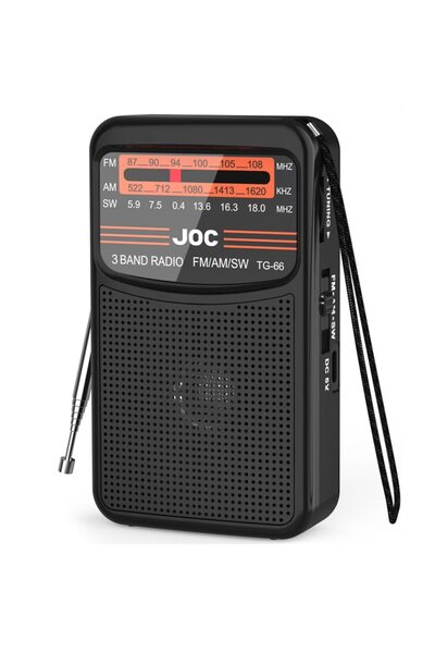 JOC Portable radio with 3 AM FM SW reception bands, battery included, USB Typ...