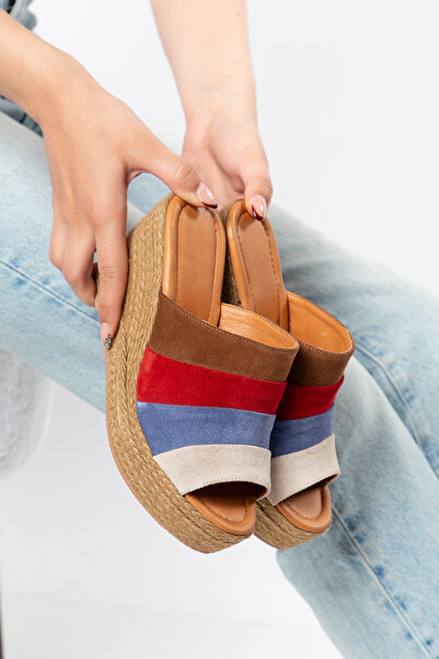 Elile Shoes Παντόφλες με τακούνι από γνήσιο δέρμα σουέντ, με επένδυση, σε μεγ...