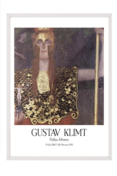 Postifull Gustav Klimt - Pallas Atena, slika u belom okviru, umetnička serija...