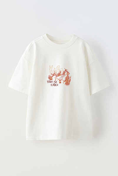 Anetos Tricou oversize alb din bumbac cu imprimeu frontal Korn Follow The Lea...