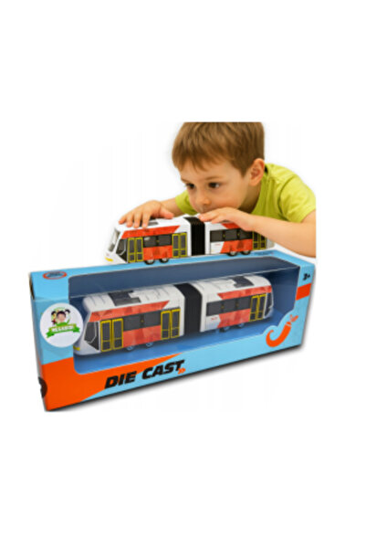 CasaDesteapta.ro Jucarie Machetă Tramvai Articulat Die-Cast, cu Lumini și Sun...